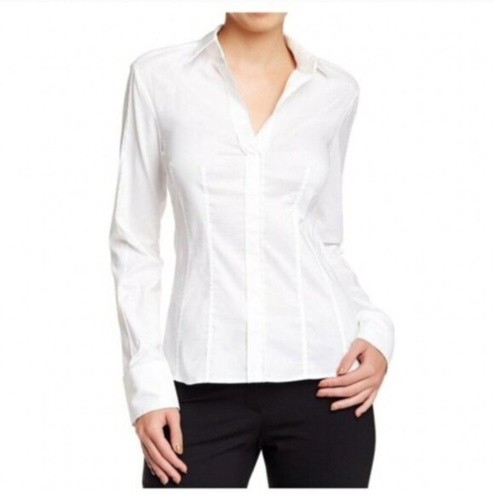 Hugo Boss Bashina Button Down Dress Shirt Medium Size 36 Cotton White